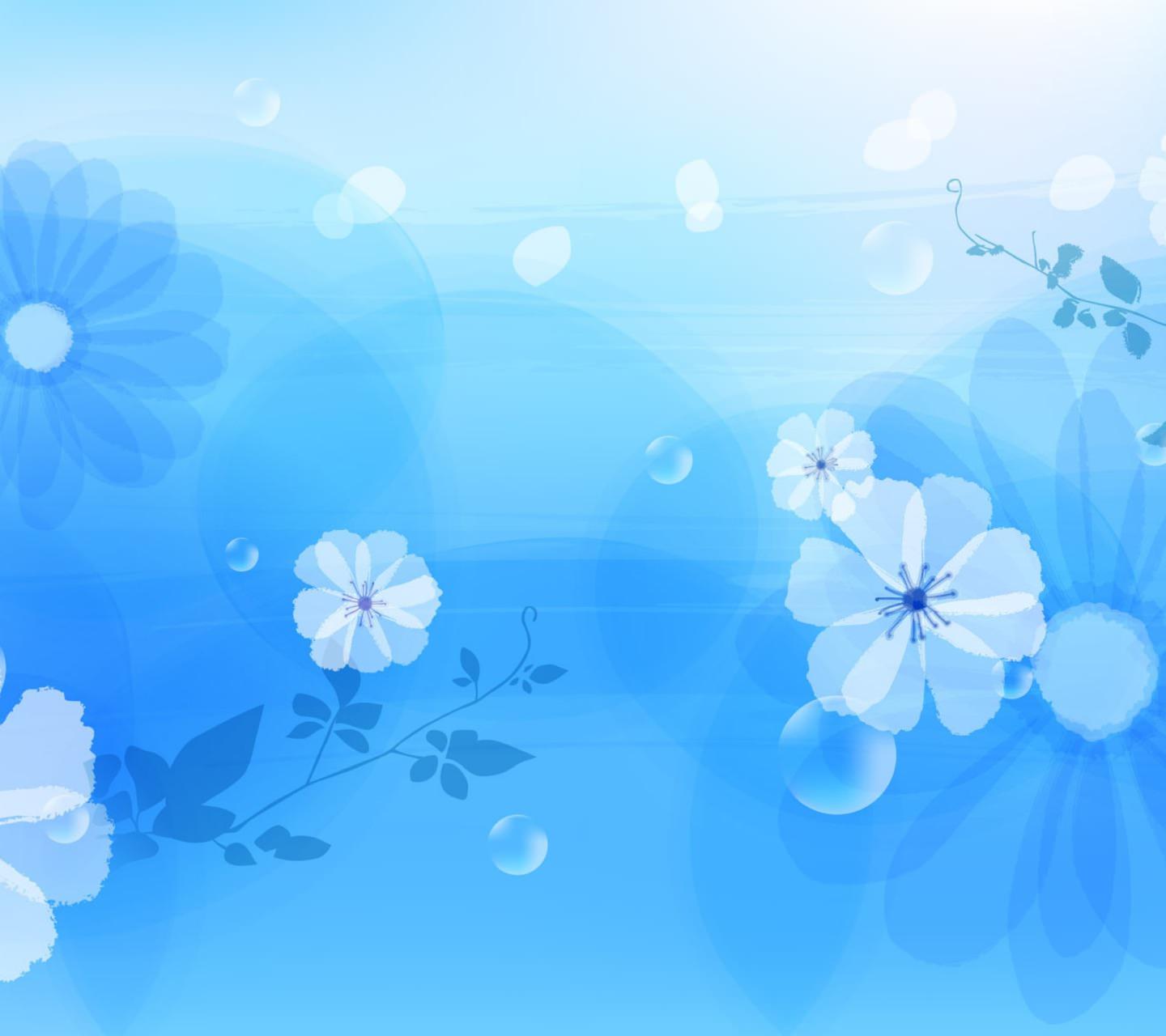 pola bunga biru | wallpaper.sc Android