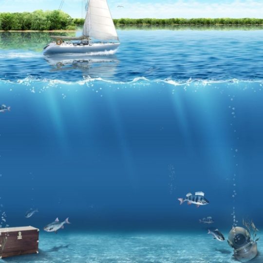 pemandangan water biru Android SmartPhone Wallpaper