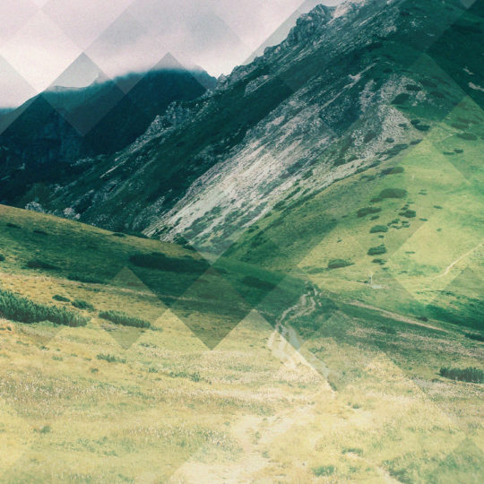 pemandangan mountain grassland, hijau, and biru Android SmartPhone Wallpaper