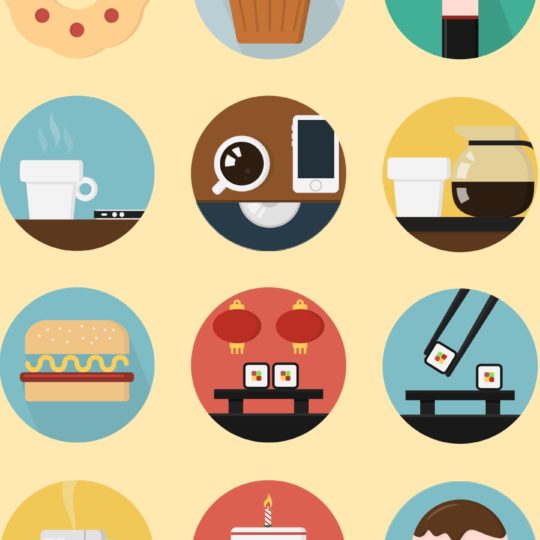 Ilustrasi makanan kuning berwarna-warni untuk wanita Android SmartPhone Wallpaper