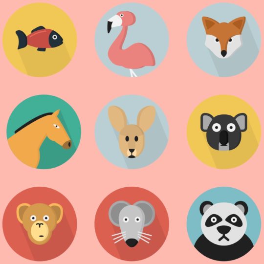 Ilustrasi hewan Akamomo berwarna-warni untuk wanita Android SmartPhone Wallpaper