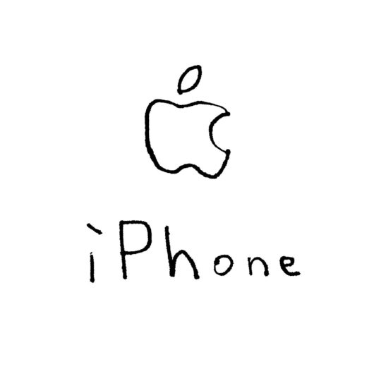 Ilustrasi logo Apple iPhone putih Android SmartPhone Wallpaper