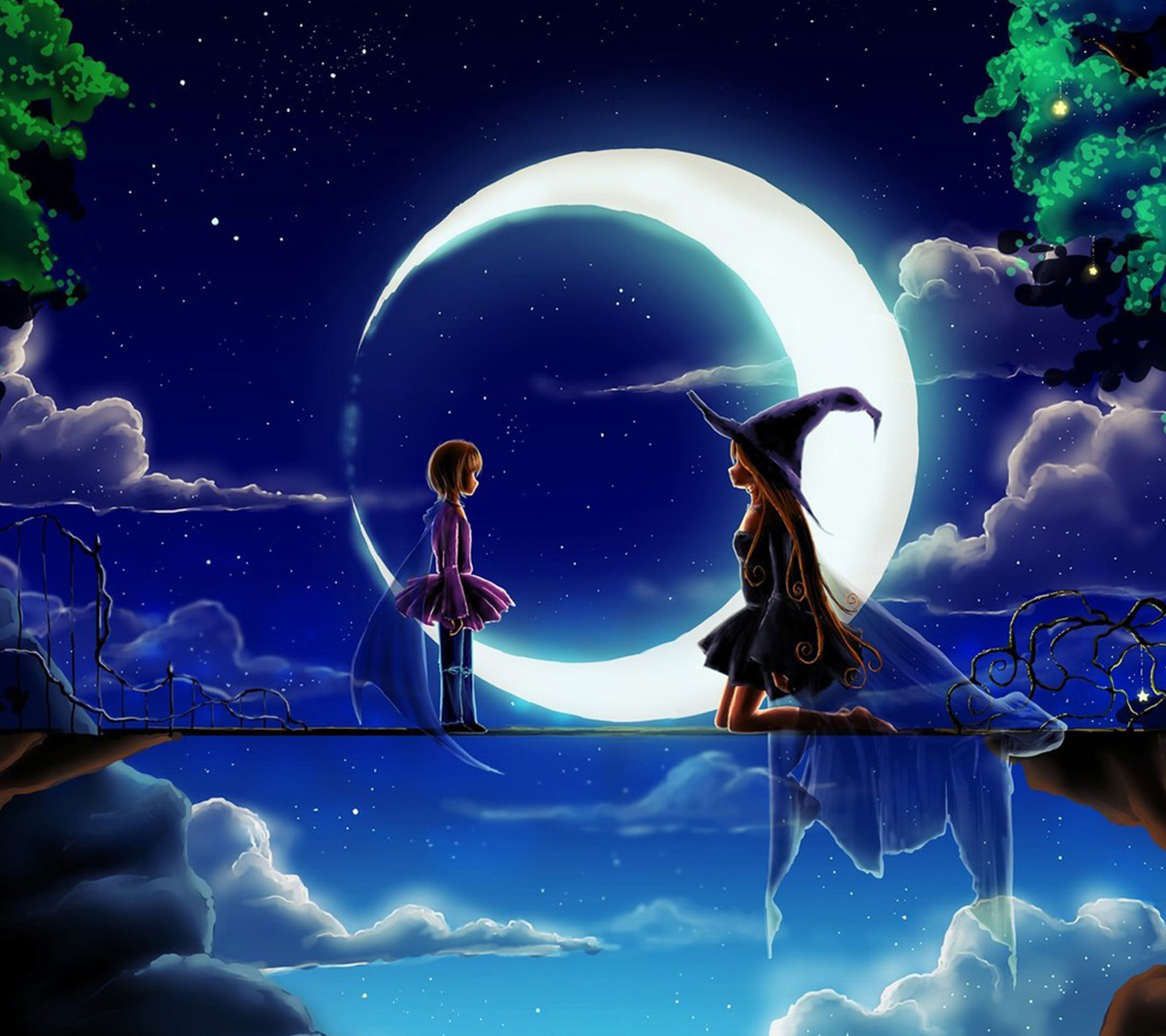 Chara Ilustrasi Bulan Biru Wallpaper Sc Android