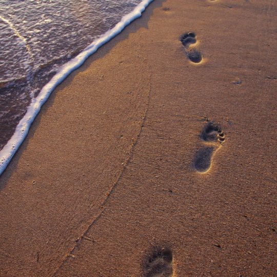 jejak kaki pantai pasir lanskap Android SmartPhone Wallpaper