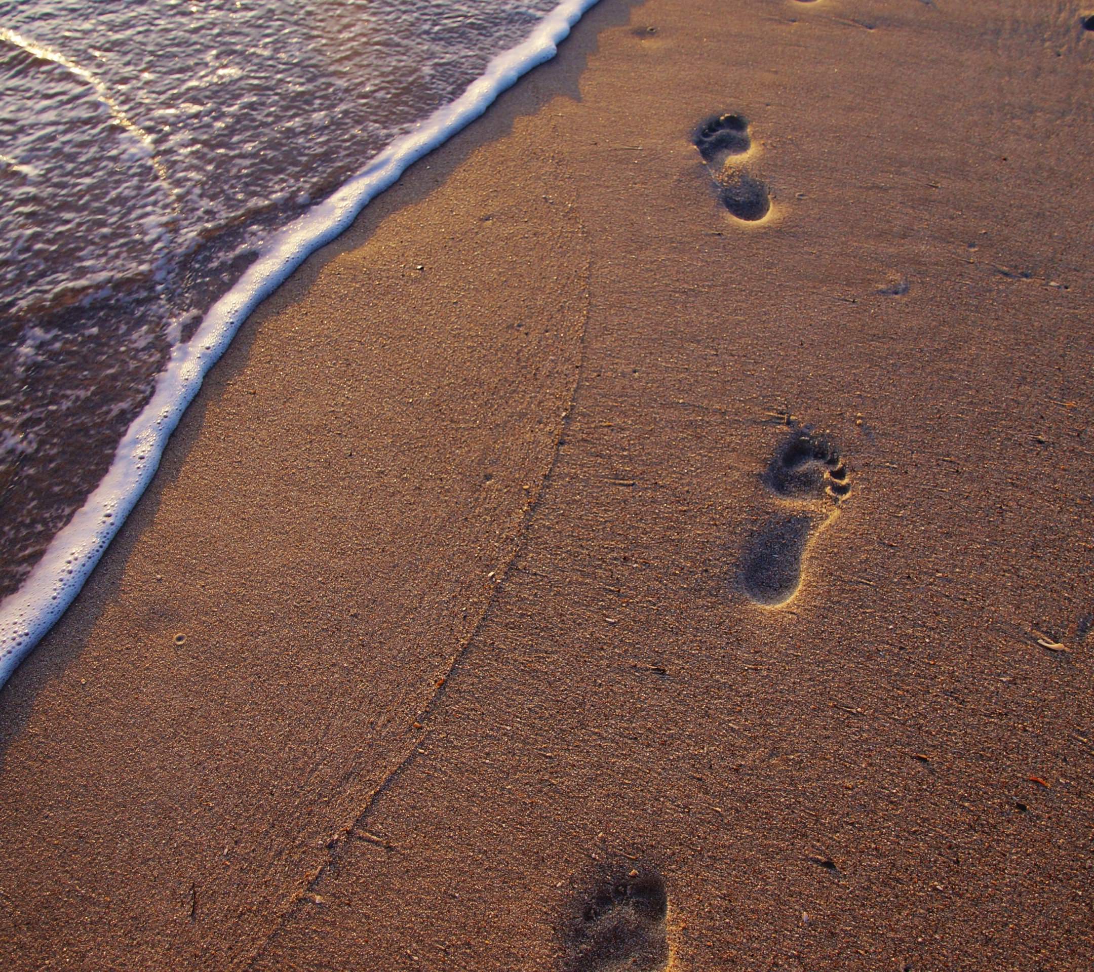jejak kaki pantai pasir lanskap | wallpaper.sc Android
