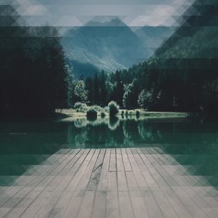 Lanskap dermaga danau Yamamidori biru Apple Watch photo face Wallpaper