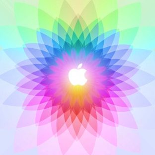 logo Apple berwarna-warni Apple Watch photo face Wallpaper