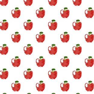 Pola ilustrasi buah apel wanita-ramah merah Apple Watch photo face Wallpaper