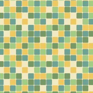 Pola kotak kuning hijau biru Apple Watch photo face Wallpaper