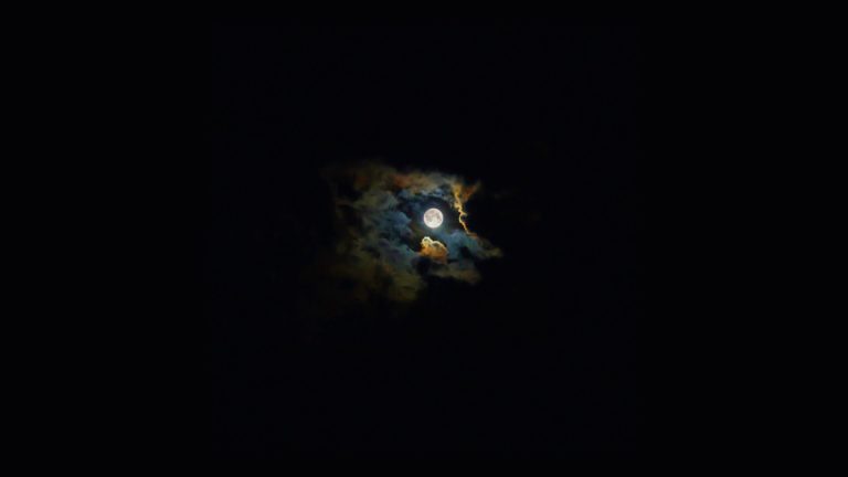 Landscape langit malam bulan hitam Desktop PC / Mac Wallpaper