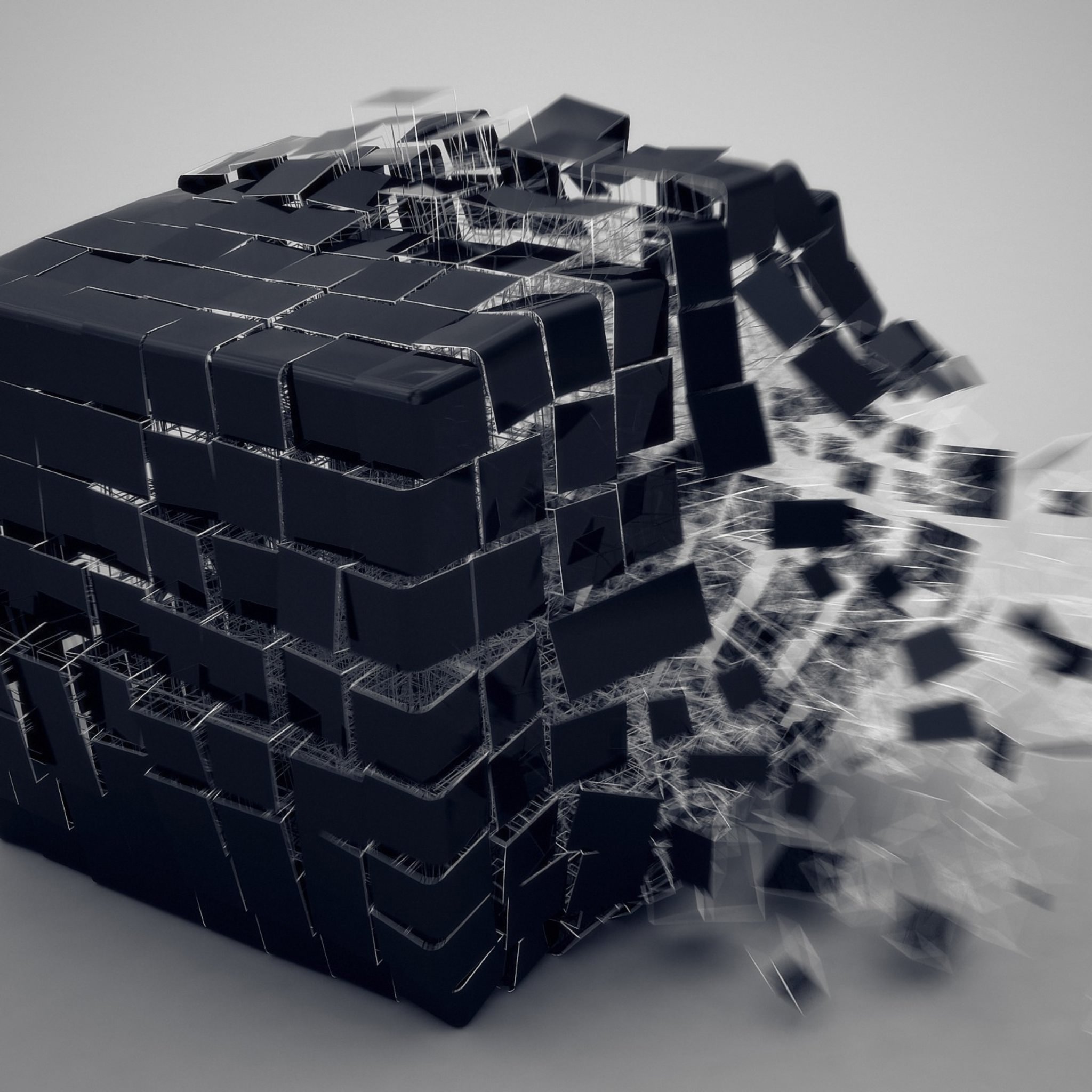 3д разрушать. Черный кубик. Кубик d3. Футуристический куб. Разрушение абстракция.