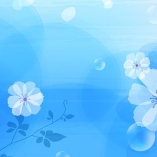 pola bunga biru iPhone4s Wallpaper