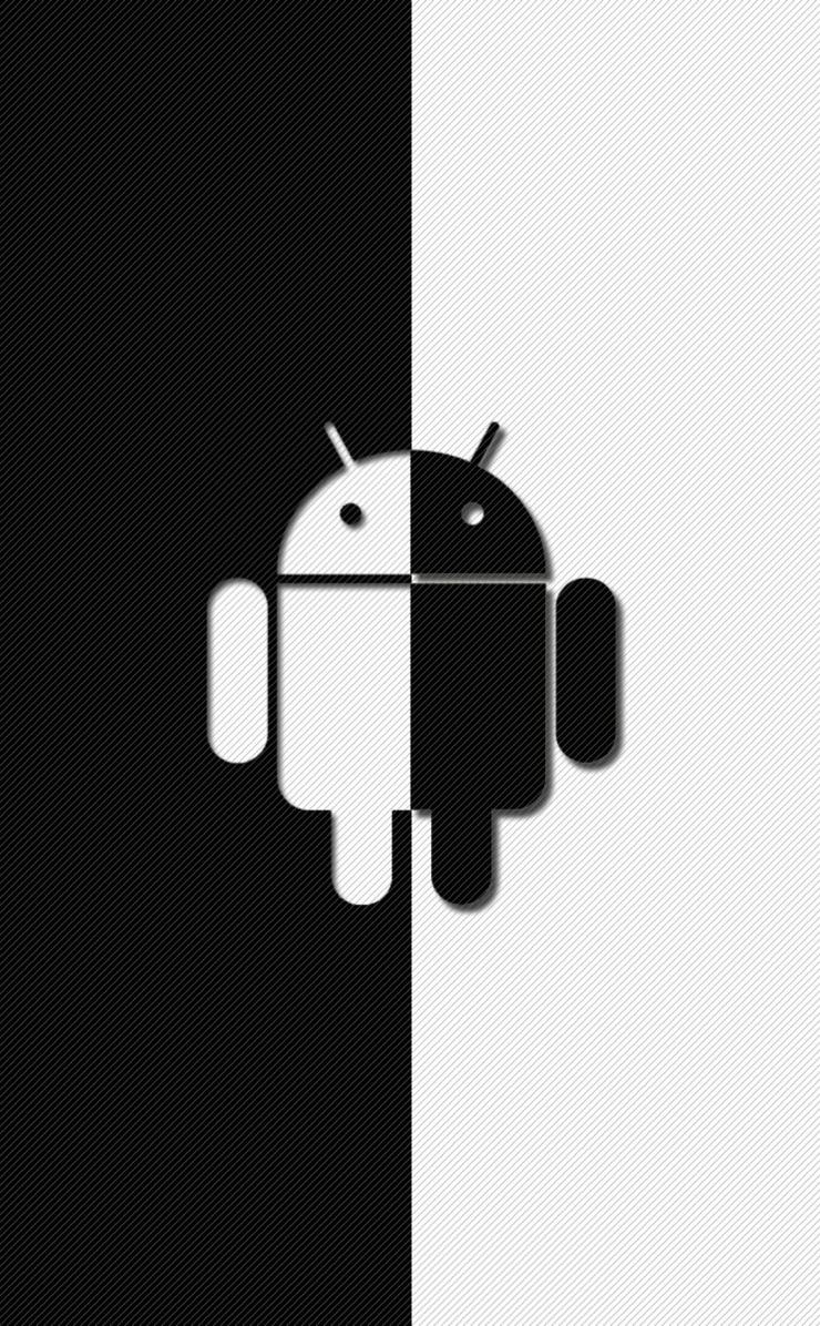  logo  Android hitam  dan putih  wallpaper sc iPhone4s 4