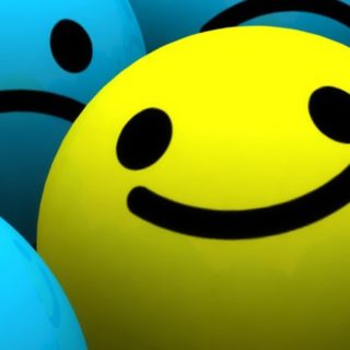 Senyum perempuan untuk air, biru dan kuning iPhone4s Wallpaper
