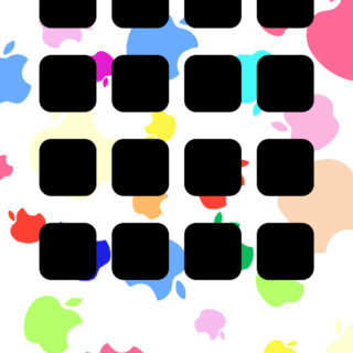 Shelf apel perempuan berwarna-warni untuk iPhone4s Wallpaper
