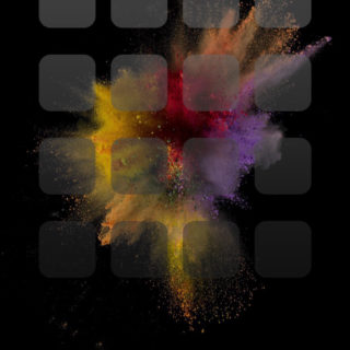 iOS9 hitam ledakan warna-warni rak keren iPhone4s Wallpaper