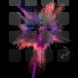 iOS9 hitam ledakan warna-warni rak keren iPhone4s Wallpaper