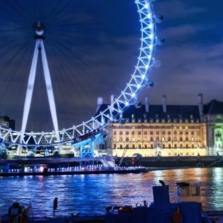pemandangan Ferris wheel biru iPhone5s / iPhone5c / iPhone5 Wallpaper