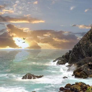 pemandangan langit laut Shima iPhone5s / iPhone5c / iPhone5 Wallpaper