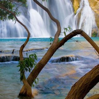 pemandangan Waterfall iPhone5s / iPhone5c / iPhone5 Wallpaper