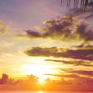 pemandangan matahari terbenam laut iPhone5s / iPhone5c / iPhone5 Wallpaper