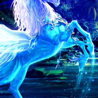 Karakter Unicorn biru iPhone5s / iPhone5c / iPhone5 Wallpaper