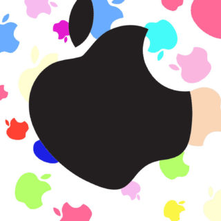 logo apel lucu perempuan berwarna-warni iPhone5s / iPhone5c / iPhone5 Wallpaper