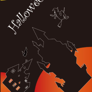 Ilustrasi Halloween Oranye Hitam iPhone5s / iPhone5c / iPhone5 Wallpaper