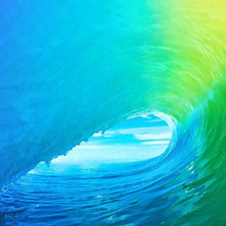 iOS9 warna-warni wave iPhone5s / iPhone5c / iPhone5 Wallpaper