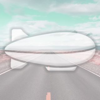 Landscape jalan airship biru muda iPhone5s / iPhone5c / iPhone5 Wallpaper
