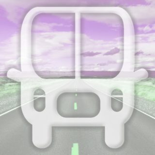 Landscape bus jalan Berwarna merah muda iPhone5s / iPhone5c / iPhone5 Wallpaper