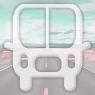 Landscape bus jalan biru muda iPhone5s / iPhone5c / iPhone5 Wallpaper