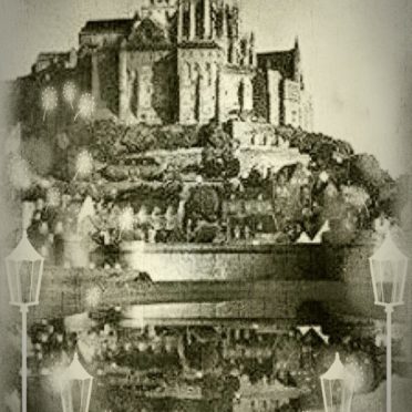 Mont Saint Michel Hitam Putih iPhone6s / iPhone6 Wallpaper