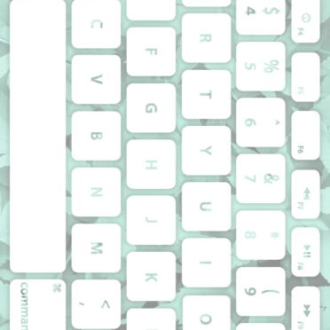 Keyboard daun Biru-hijau putih iPhone6s / iPhone6 Wallpaper