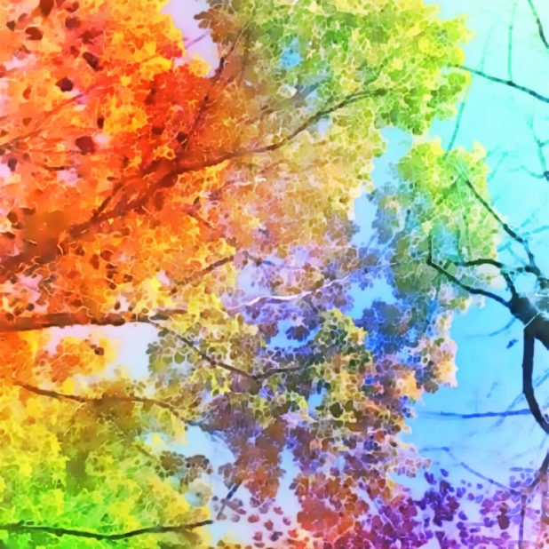 Pohon berwarna iPhone6s Plus / iPhone6 Plus Wallpaper