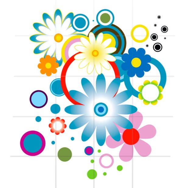 Pola gadis ilustrasi bunga dan wanita untuk rak biru warna-warni iPhone6s Plus / iPhone6 Plus Wallpaper