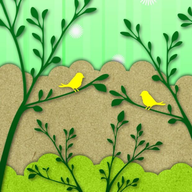 Burung ilustrasi kuning hijau iPhone6s Plus / iPhone6 Plus Wallpaper
