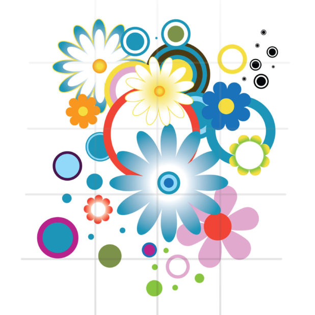Pola gadis ilustrasi bunga dan wanita untuk rak biru warna-warni iPhone6s Plus / iPhone6 Plus Wallpaper