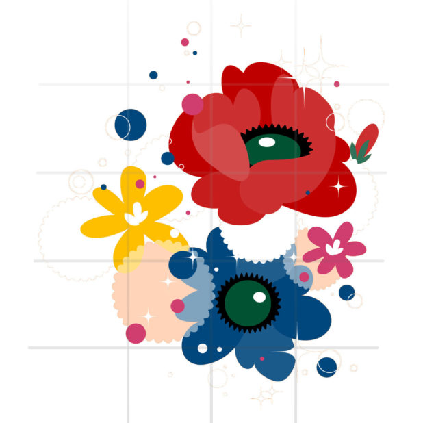 Pola gadis ilustrasi bunga dan wanita untuk rak merah kuning warna-warni biru iPhone6s Plus / iPhone6 Plus Wallpaper