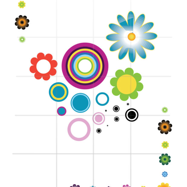 Pola gadis ilustrasi bunga dan wanita untuk rak berwarna-warni iPhone6s Plus / iPhone6 Plus Wallpaper