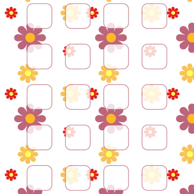 Ilustrasi pola bunga ungu kuning rak merah iPhone6s Plus / iPhone6 Plus Wallpaper