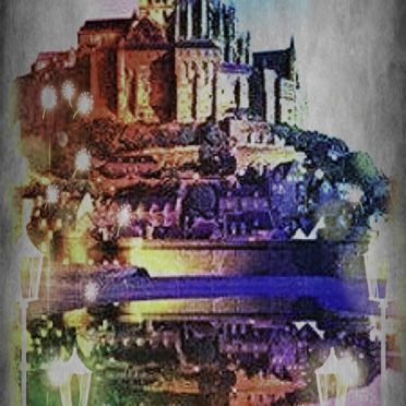 Mont Saint Michel Hitam Putih iPhone7 Wallpaper
