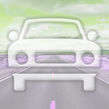 jalan mobil lanskap Kuning hijau iPhone7 Wallpaper