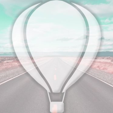 Landscape jalan balon biru muda iPhone7 Wallpaper