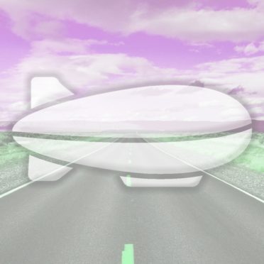 Landscape jalan airship Berwarna merah muda iPhone7 Wallpaper