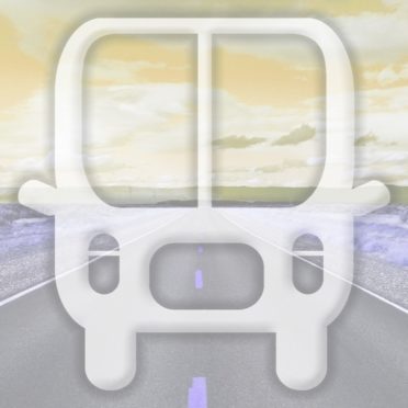 Landscape bus jalan kuning iPhone7 Wallpaper