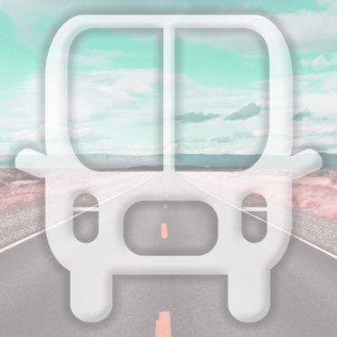 Landscape bus jalan biru muda iPhone7 Wallpaper