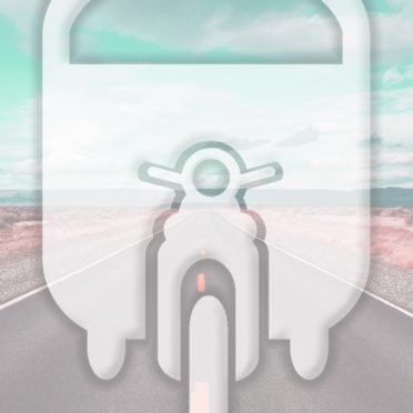 kendaraan lanskap jalan biru muda iPhone7 Wallpaper