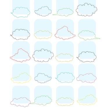 Awan rak sederhana biru warna-warni iPhone7 Wallpaper