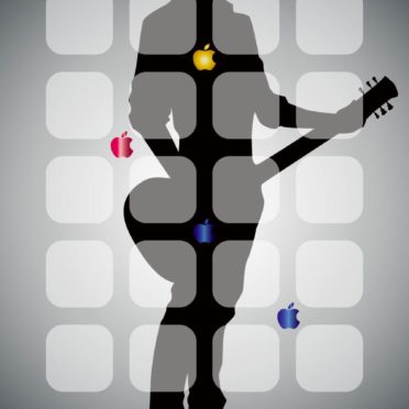 rak dingin karakter apel perak hitam iPhone7 Wallpaper